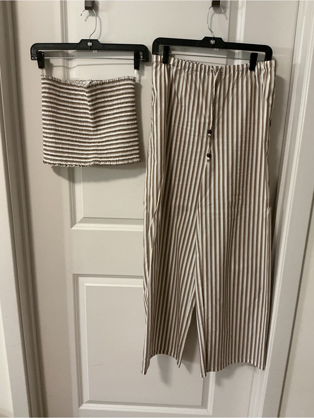 Christian Lacroix Beige and White Striped Smocked Tube Top - Picture 5 of 9